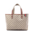 Gucci Tote GG Supreme Sherry Line Beige Brown Canvas Leather