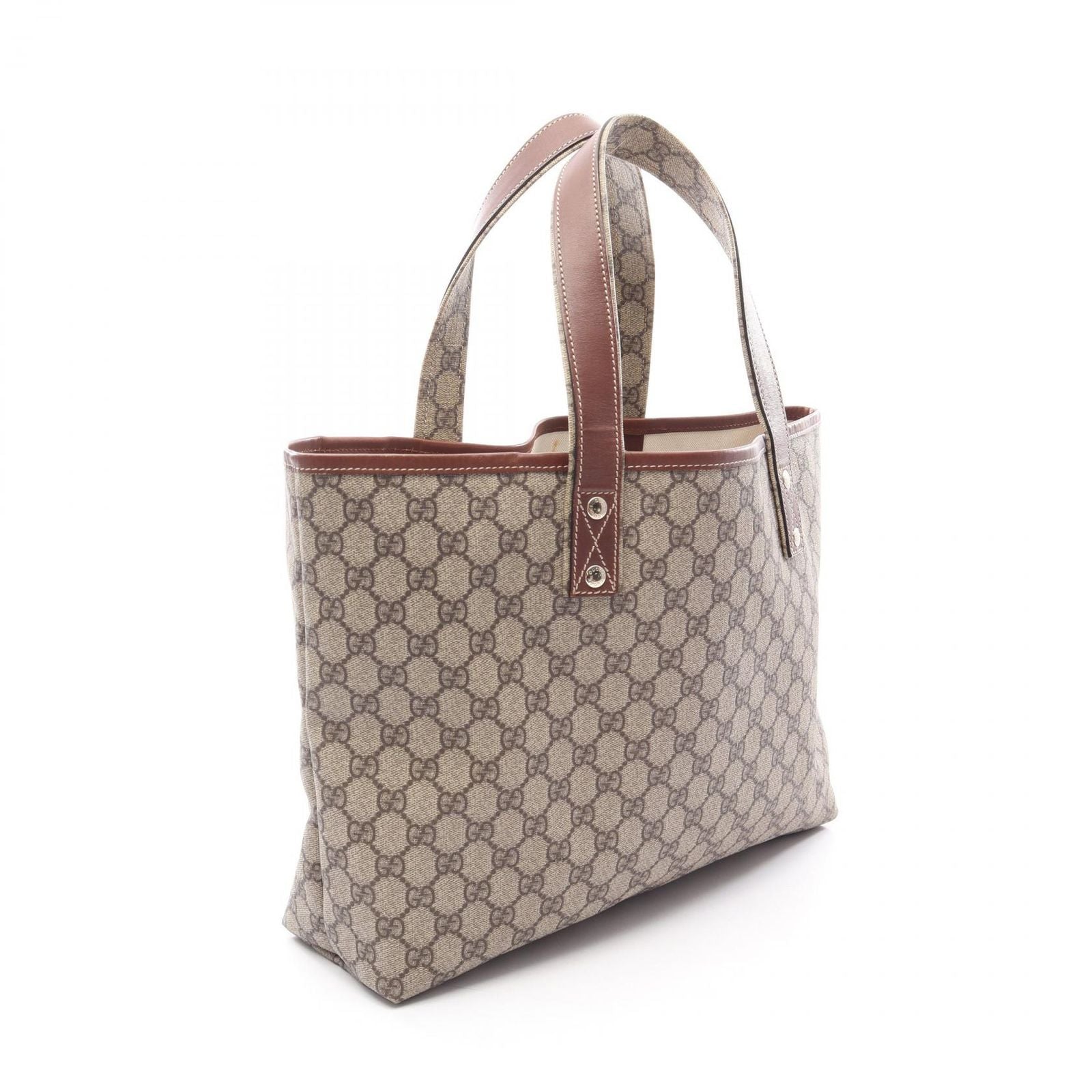 Gucci Tote GG Supreme Sherry Line Beige Brown Canvas Leather — view 2