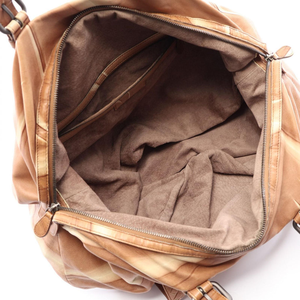 Bottega Veneta Boston Bag Intrecciato Beige Leather — view 3