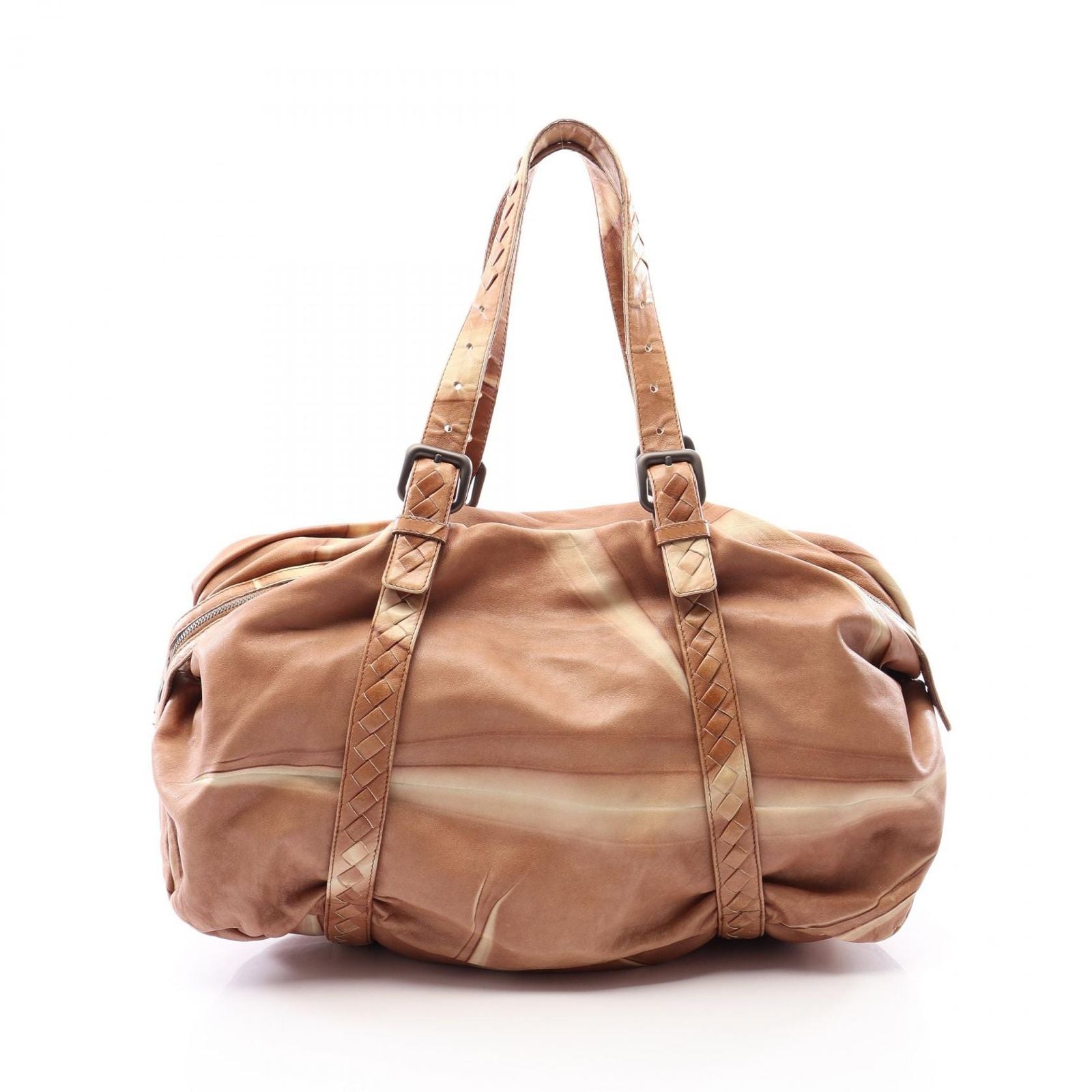 Bottega Veneta Boston Bag Intrecciato Beige Leather