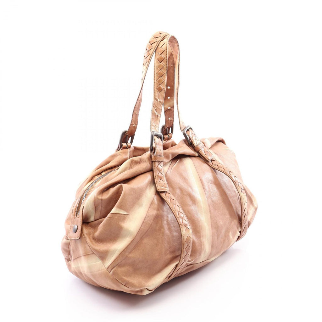 Bottega Veneta Boston Bag Intrecciato Beige Leather — view 2
