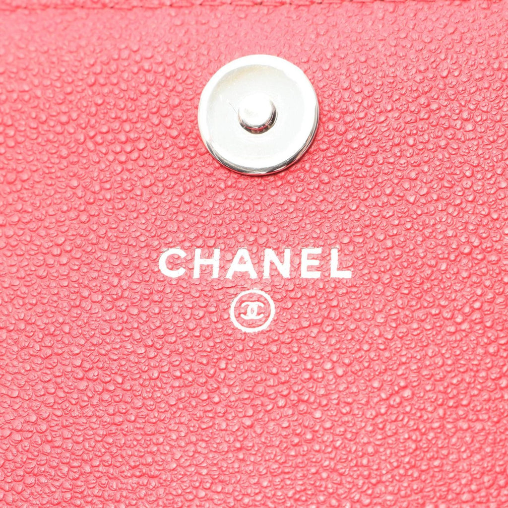 Chanel Shoulder Bag Blanc Stitch Chain Wallet Red Calf — view 4