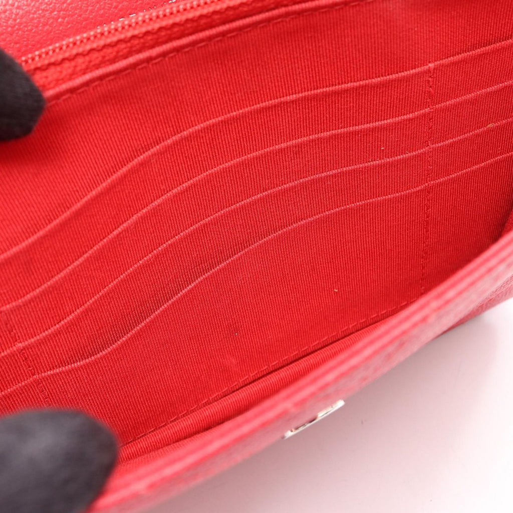 Chanel Shoulder Bag Blanc Stitch Chain Wallet Red Calf — view 8