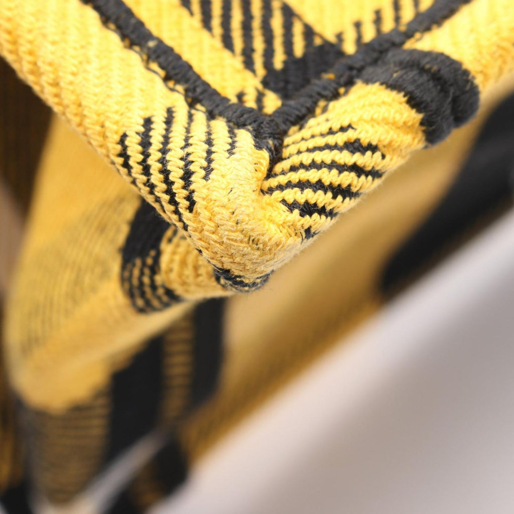 Dior Tote Book Small Check Pattern Yellow Black Canvas — view 7