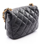 Chanel Shoulder Bag Quilted Black Leather Small Flap Chain — view 2