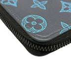 Louis Vuitton Wallet Monogram Shadow Zippy Vertical Blue Navy Ribbon Leather — view 7