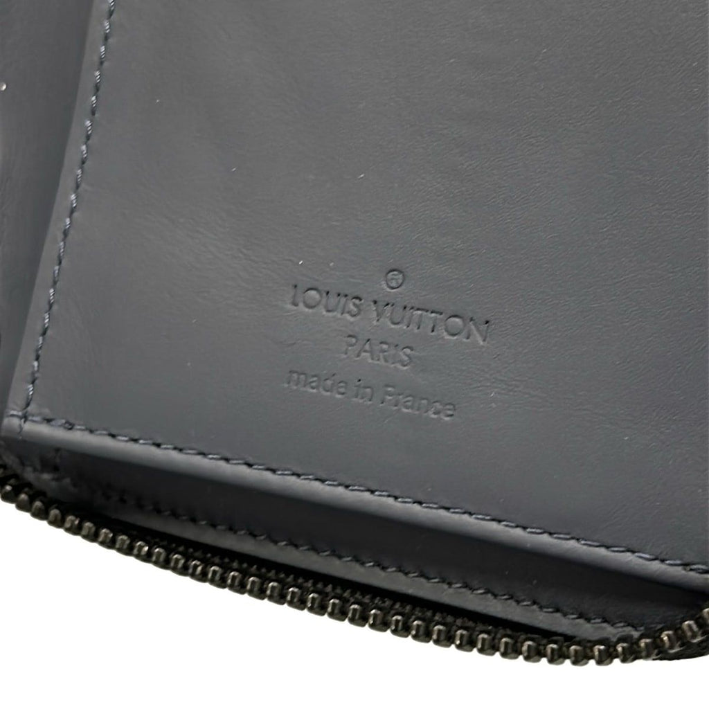 Louis Vuitton Wallet Monogram Shadow Zippy Vertical Blue Navy Ribbon Leather — view 5