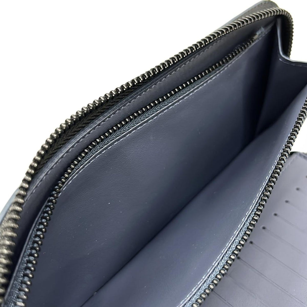 Louis Vuitton Wallet Monogram Shadow Zippy Vertical Blue Navy Ribbon Leather — view 4