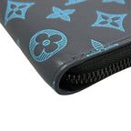 Louis Vuitton Wallet Monogram Shadow Zippy Vertical Blue Navy Ribbon Leather — view 6