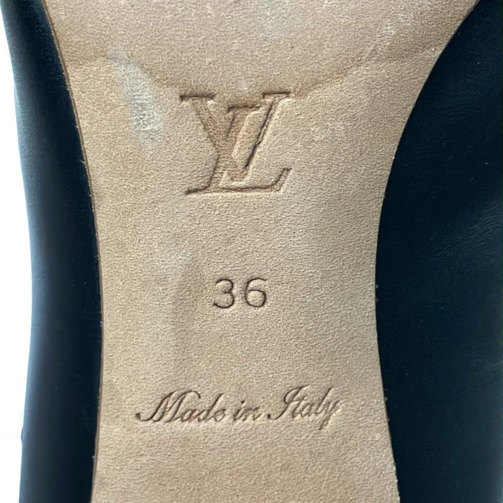Louis Vuitton Short Boots 36 Beige Black Light Brown Lace Up Zip Up Leather — view 7