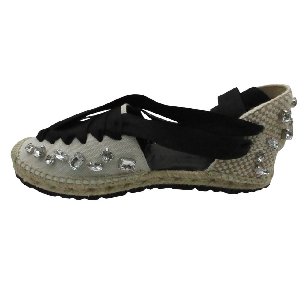 Loewe Sandals Espadrilles Bijou Ribbon Shoes Black — view 7