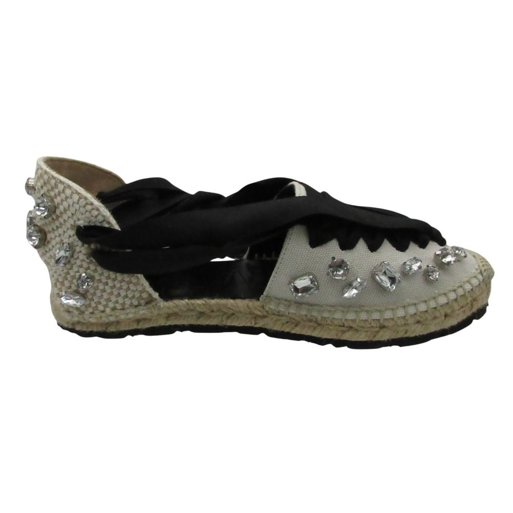 Loewe Sandals Espadrilles Bijou Ribbon Shoes Black — view 4