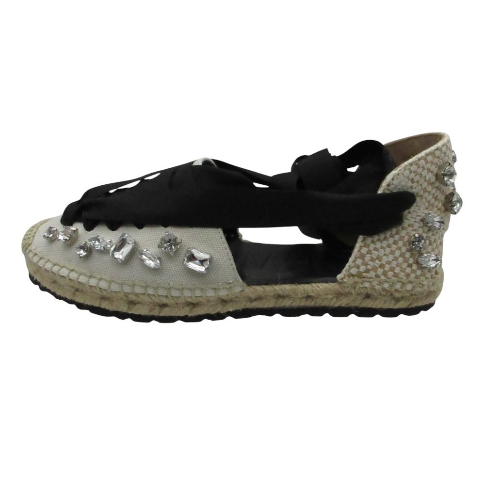 Loewe Sandals Espadrilles Bijou Ribbon Shoes Black