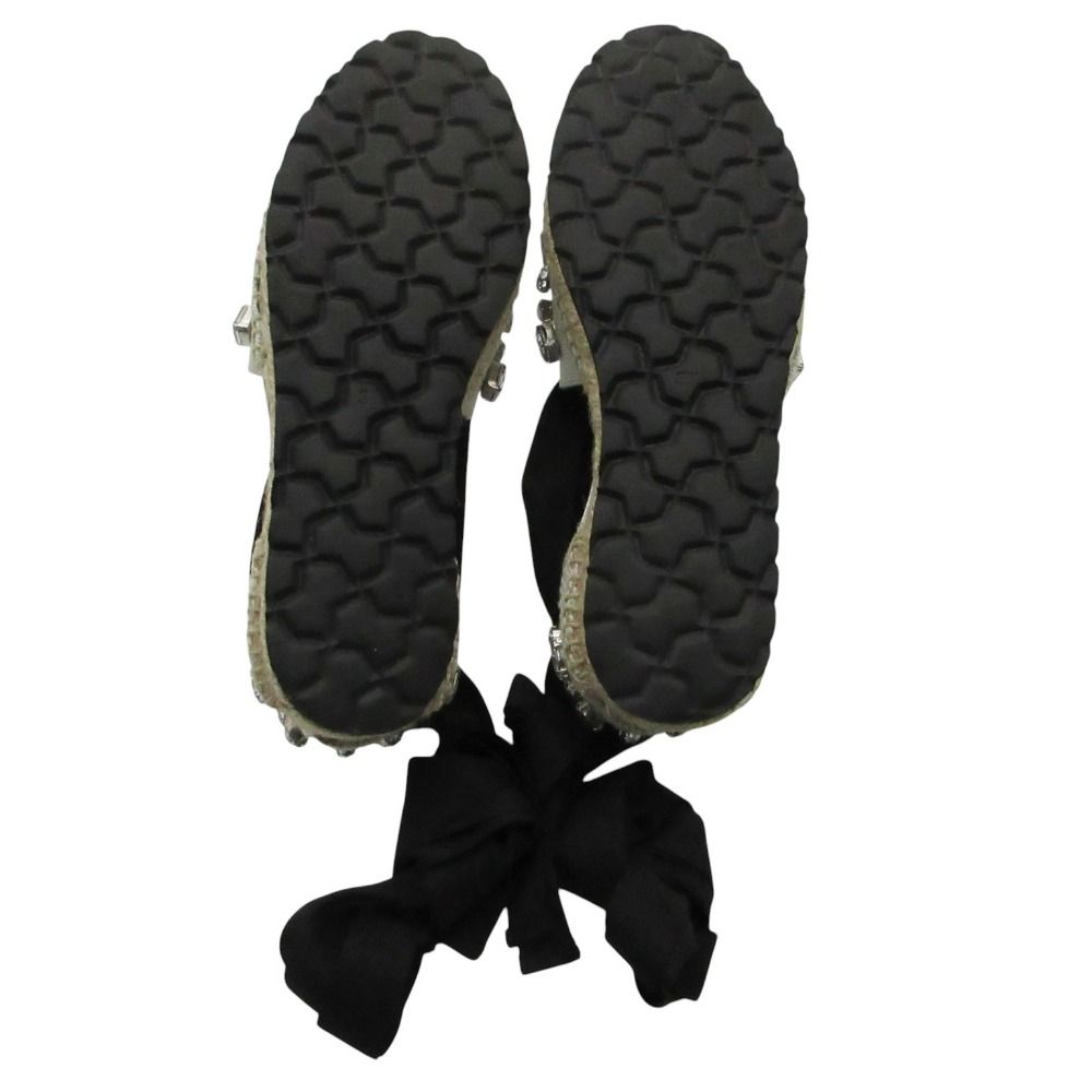 Loewe Sandals Espadrilles Bijou Ribbon Shoes Black — view 6