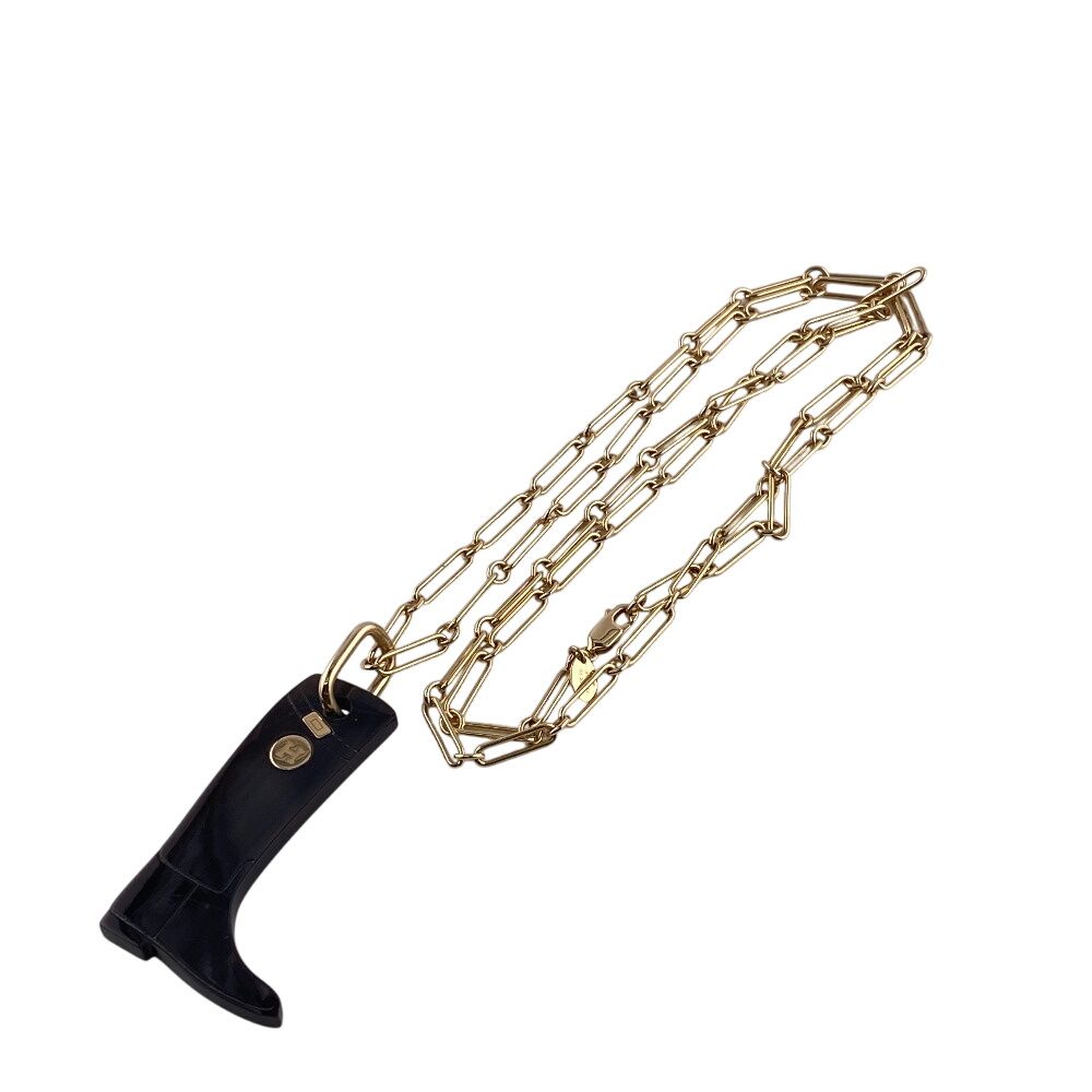 Hermes Cavalier Necklace Chain Brown