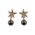 Chanel CC Logo Star Pearl Earrings Gold
