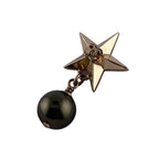 Chanel CC Logo Star Pearl Earrings Gold — view 7