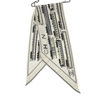 Chanel Scarf CC Logo Silk Train Off White Gray