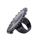 Chanel Mademoiselle CC Logo Ring Black — view 4