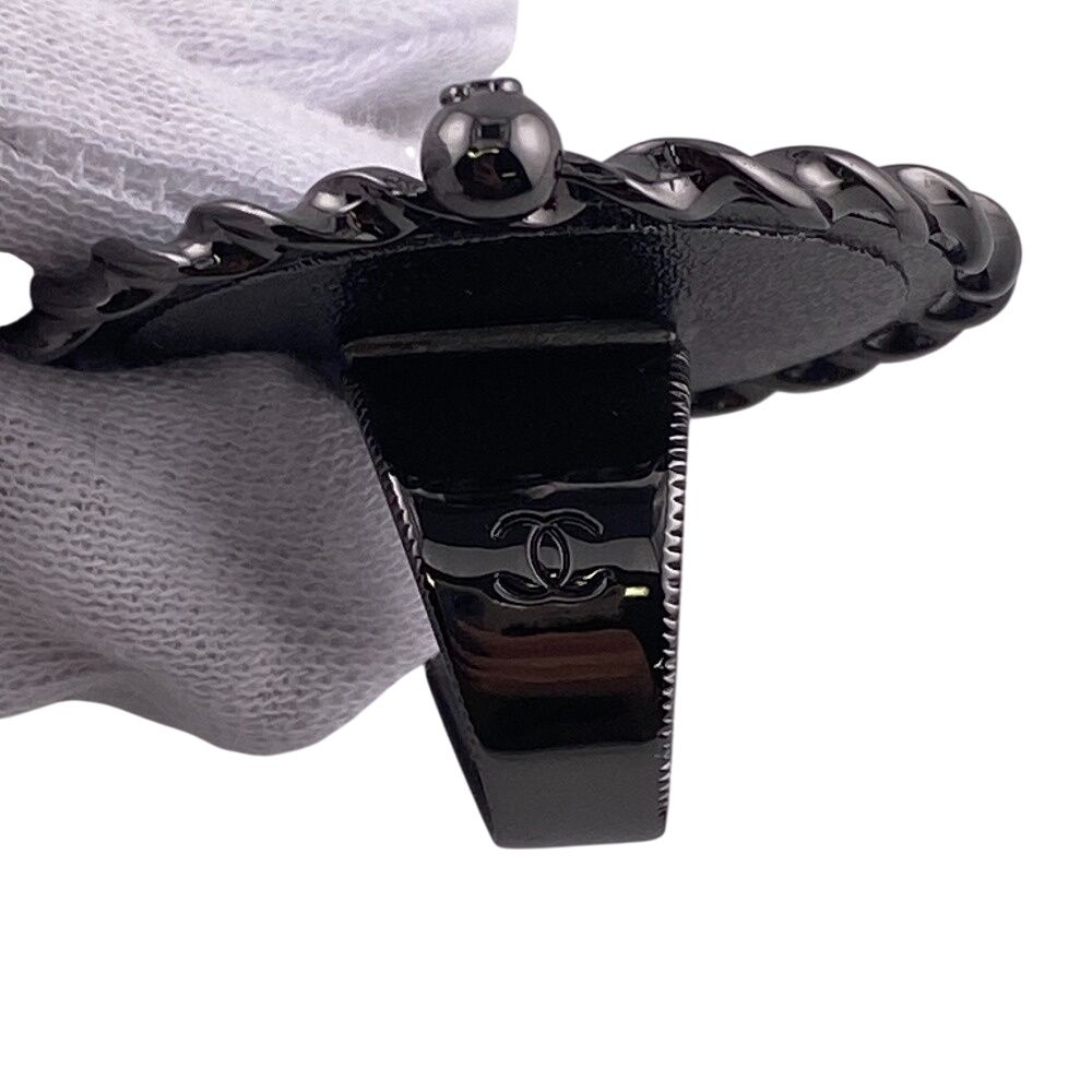 Chanel Mademoiselle CC Logo Ring Black — view 7