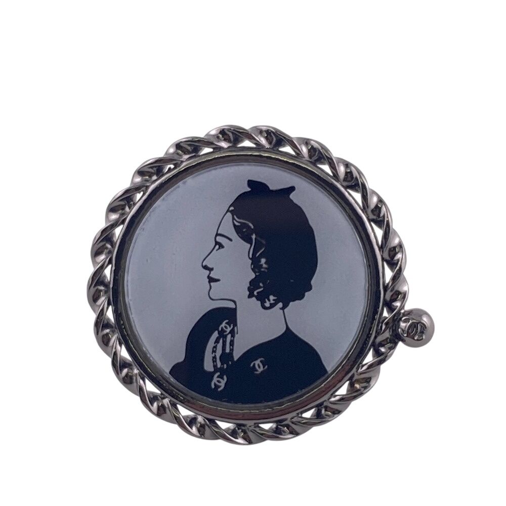 Chanel Mademoiselle CC Logo Ring Black