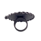 Chanel Mademoiselle CC Logo Ring Black — view 3