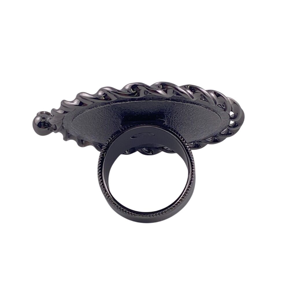 Chanel Mademoiselle CC Logo Ring Black — view 3