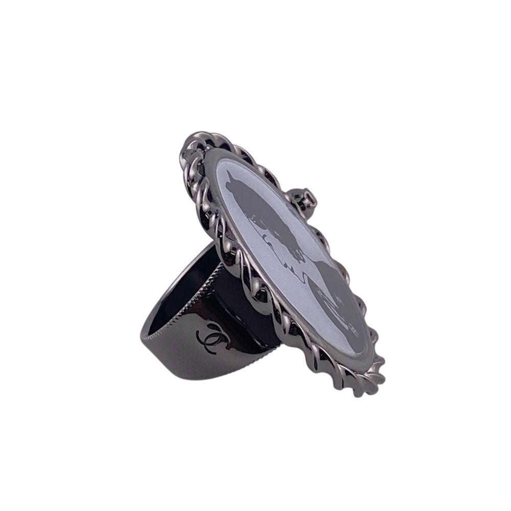 Chanel Mademoiselle CC Logo Ring Black — view 2