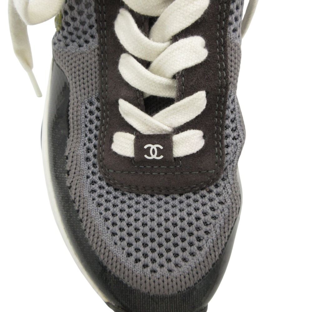 Chanel Sneakers CC Logo Mesh Knit Low Cut Enamel — view 8
