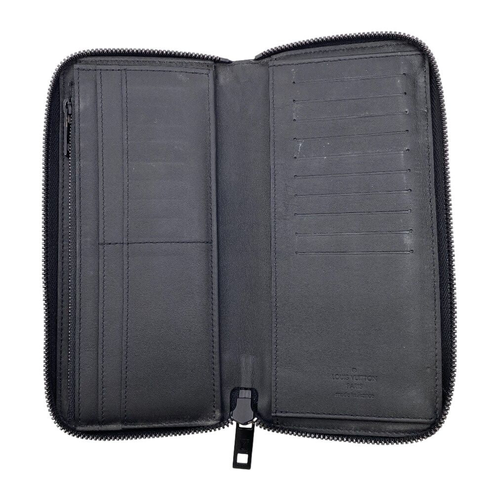 Louis Vuitton Wallet Zippy Vertical LV Aerogram Card Coin Purse Black — view 7