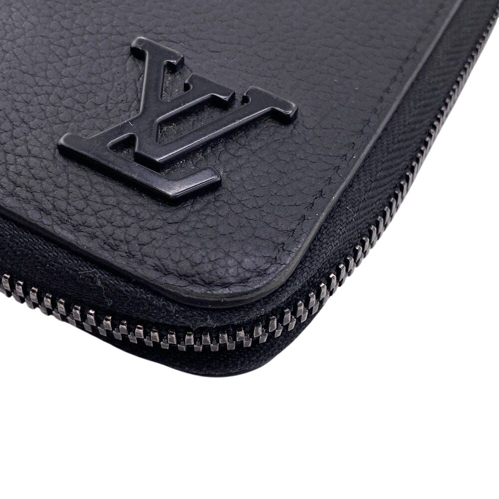 Louis Vuitton Wallet Zippy Vertical LV Aerogram Card Coin Purse Black — view 3