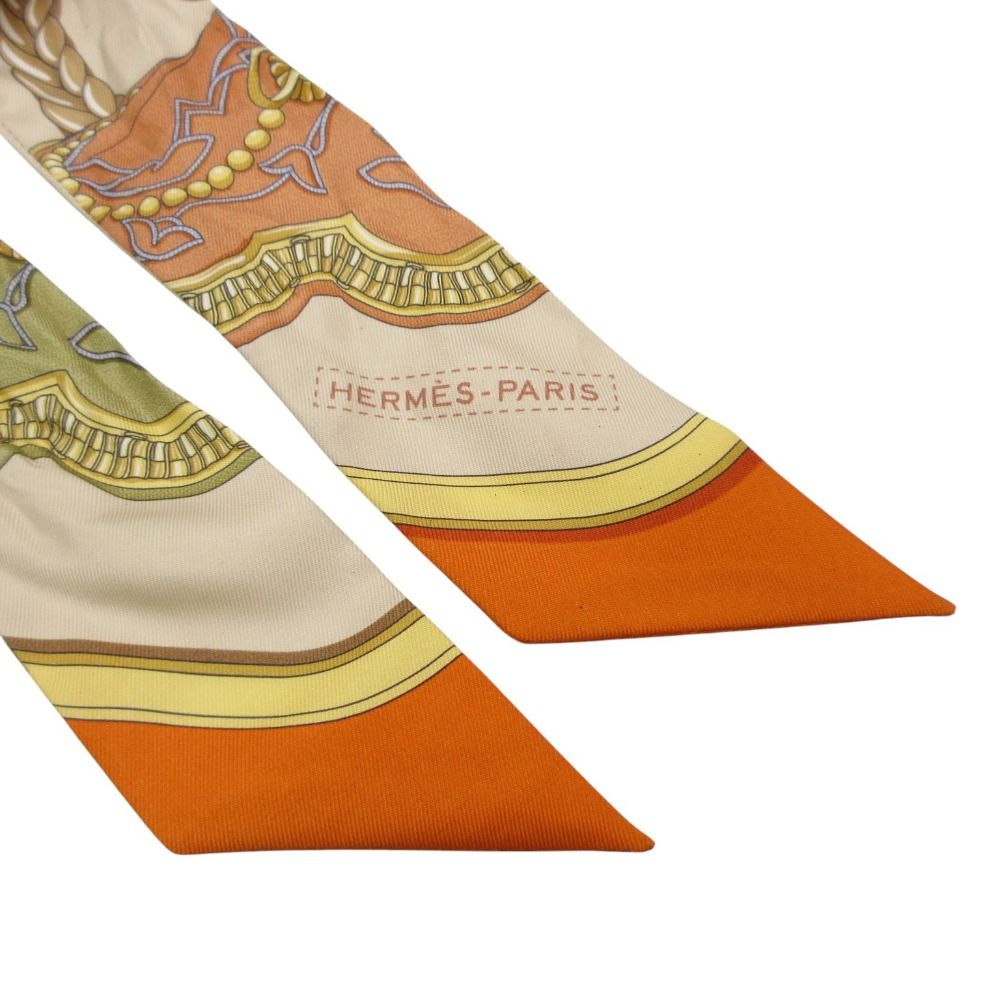 Hermes Scarf Twilly Grand Apara Beige Multicolor — view 8