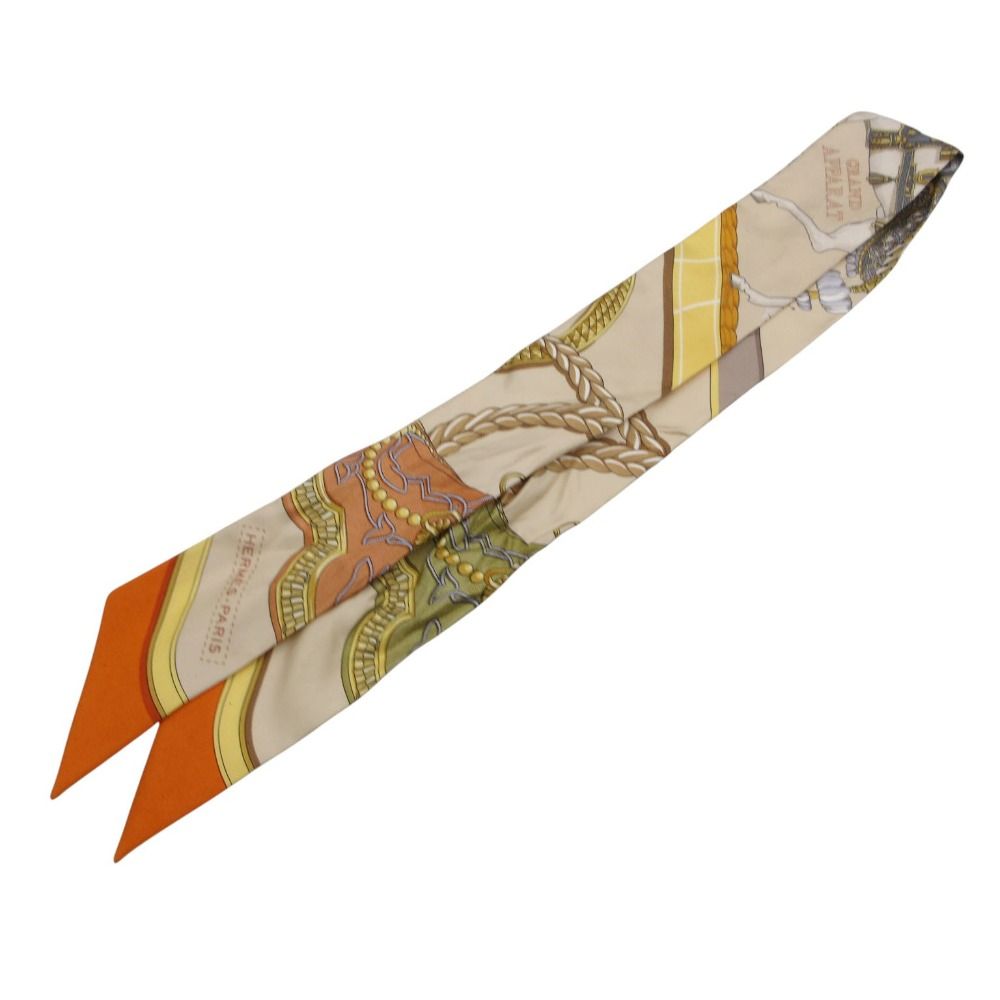 Hermes Scarf Twilly Grand Apara Beige Multicolor — view 2