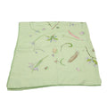Hermes Scarf Carre 90 Silk Fleur Et Plume Floral Feather Green