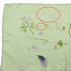Hermes Scarf Carre 90 Silk Fleur Et Plume Floral Feather Green — view 3