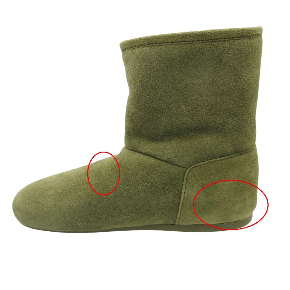Loewe Boots Suede Short Lago Shoes Khaki Green — view 8