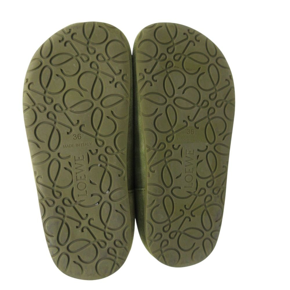 Loewe Boots Suede Short Lago Shoes Khaki Green — view 5