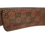 Gucci Belt Calfskin GG Pattern Lining Leather Brown — view 8