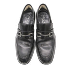 Gucci Dress Shoes Leather Horsebit Loafers Business Silver Black