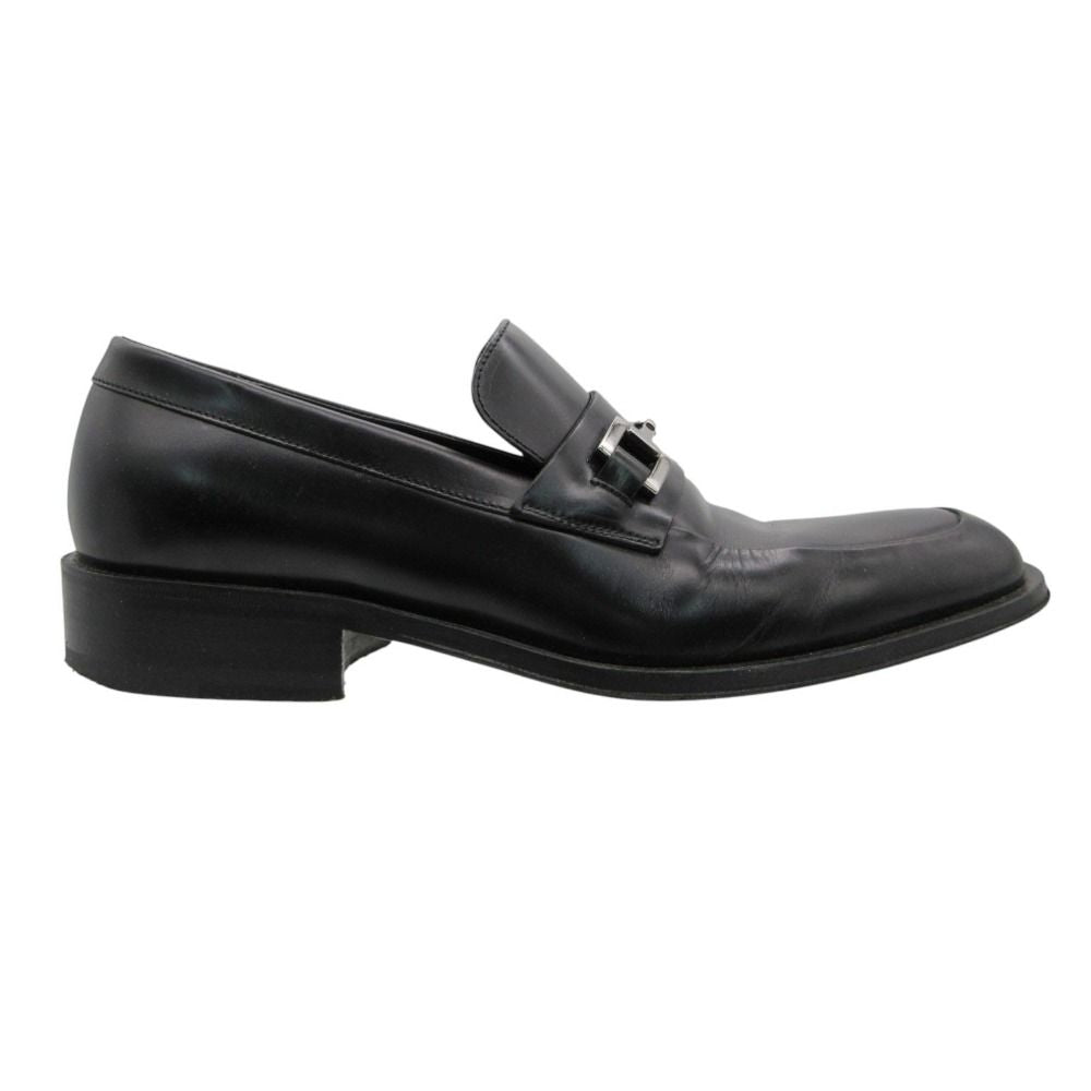 Gucci Dress Shoes Leather Horsebit Loafers Business Silver Black — view 3