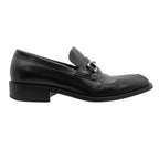 Gucci Dress Shoes Leather Horsebit Loafers Business Silver Black — view 3