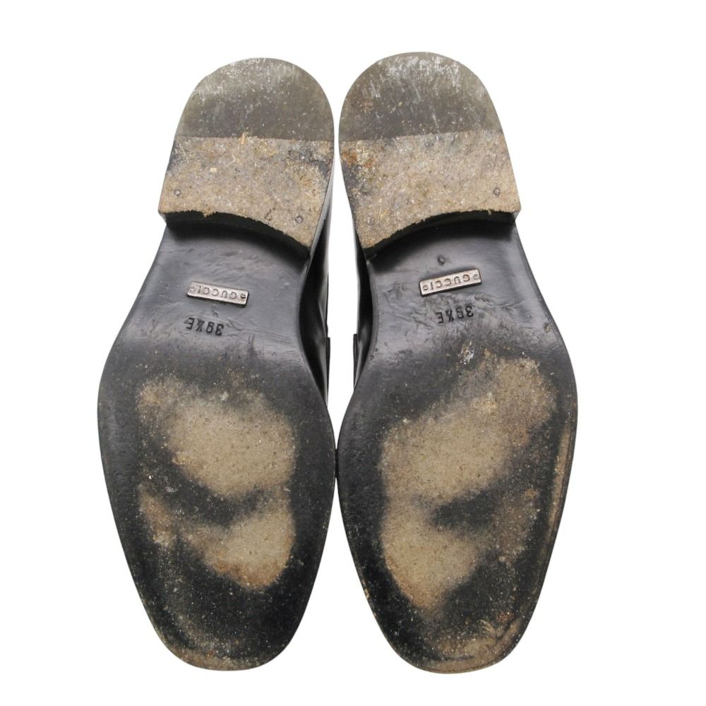 Gucci Dress Shoes Leather Horsebit Loafers Business Silver Black — view 6