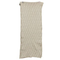 Fendi Scarf Zucca Pattern Wool Large Shawl 50 Beige