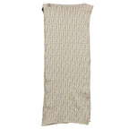 Fendi Scarf Zucca Pattern Wool Large Shawl 50 Beige