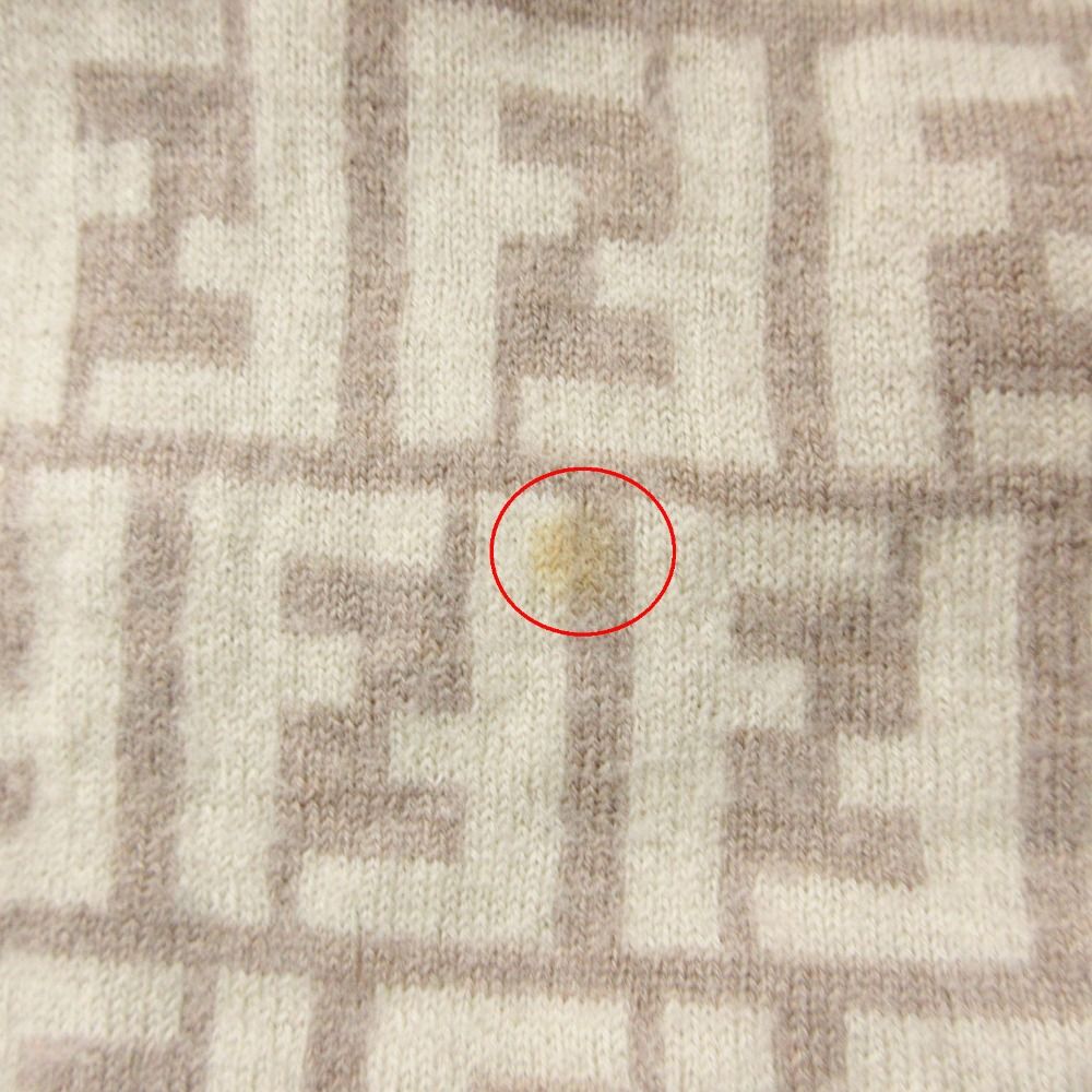 Fendi Scarf Zucca Pattern Wool Large Shawl 50 Beige — view 8