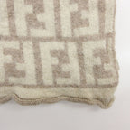Fendi Scarf Zucca Pattern Wool Large Shawl 50 Beige — view 2