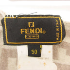 Fendi Scarf Zucca Pattern Wool Large Shawl 50 Beige — view 5