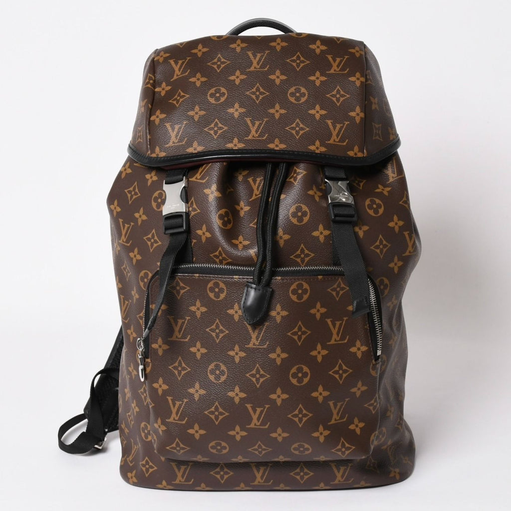 Louis Vuitton Zack Backpack Monogram Macassar Canvas Brown Silver