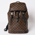 Louis Vuitton Zack Backpack Monogram Macassar Canvas Brown Silver
