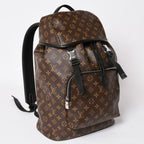 Louis Vuitton Zack Backpack Monogram Macassar Canvas Brown Silver — view 3